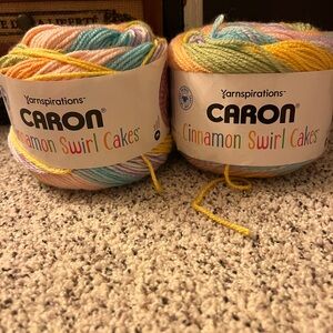 Caron Cinnamon Swirl Cakes Multicolor Yarn - 2 Pack sugar mint